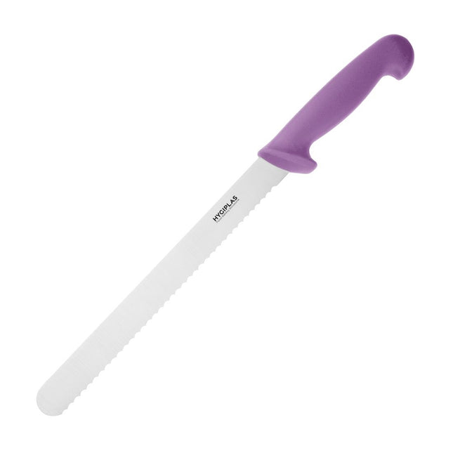 Serrated Chef's Knife with Purple Handle | Hygiplas | 24.8cm Blade