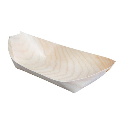 Compostable Wooden Serving Boats 190mm | Fiesta