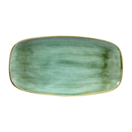 Stonecast Samphire Green Oval Chef's Plate 35.2 x 18.7cm | Churchill (6 pcs)