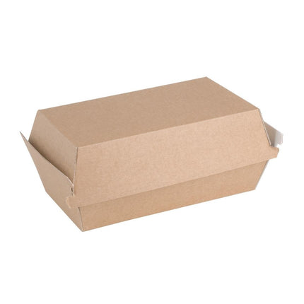 Compostable Kraft Hamburger Boxes Small 172mm | Fiesta (200 pcs)