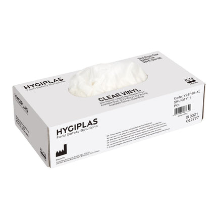 Transparent Powder-Free Vinyl Gloves XL (100 Pieces) | Hygiplas 4