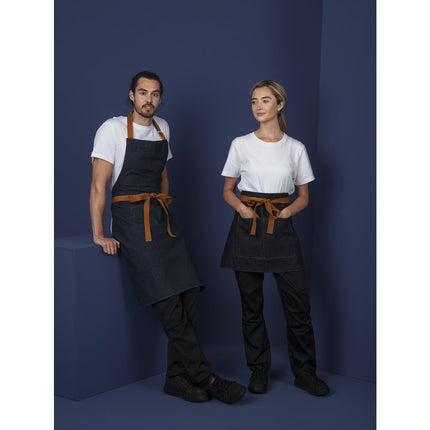 Blue Denim Halter Apron with Adjustable Neck and Double Pockets | Southside 6