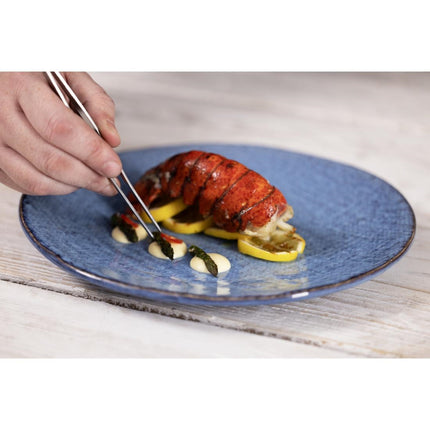 Porcelain Blue Coupe Plates with Denim Texture | Olympia | 285mm 5