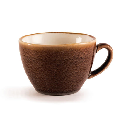 Kiln Natural Porcelain Cappuccino Cups Brown 340ml | Olympia | 6 pcs