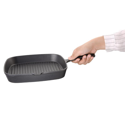 Vogue Square Cast Iron Induction Grill Pan | 24.1 cm | Ribbed Surface 5