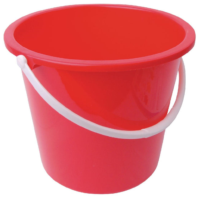 Plastic Bucket 10L Red | Jantex | Easy Grip Handle