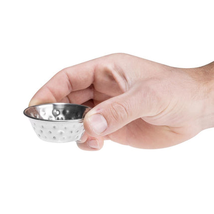 Hammered Stainless Steel Sauce Cups 45ml | Olympia 5