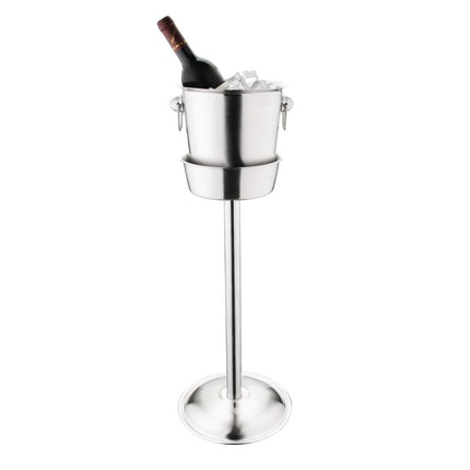 Brushed Stainless Steel Wine and Champagne Cooler 19cm | Olympia 7