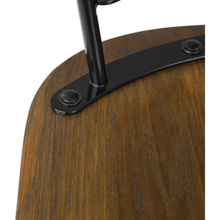 Bolero Scandi High Bar Stools Black with Wood Seat and Backrest | 2 Pieces 5