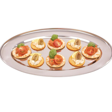 Oval Stainless Steel Serving Platter 40cm | Olympia 6