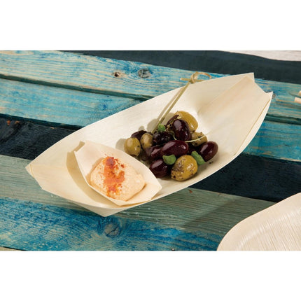 Compostable Wooden Serving Boats 190mm | Fiesta 9