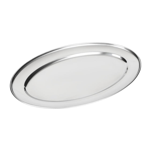 Oval Stainless Steel Serving Platter 25cm | Olympia