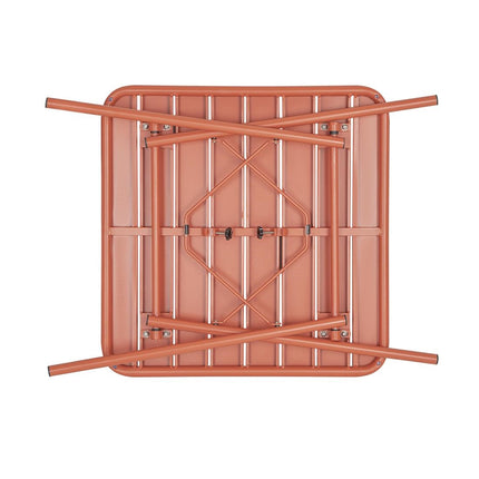 Terracotta Square Steel Bistro Table 700mm | Bolero 4