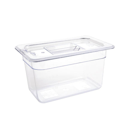 Polycarbonate Gastronorm Container Transparent 150mm | Vogue | GN 1/4 3