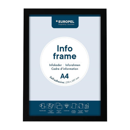 Self-Adhesive Info Frame Set 2 Pieces A4 Black | Europel