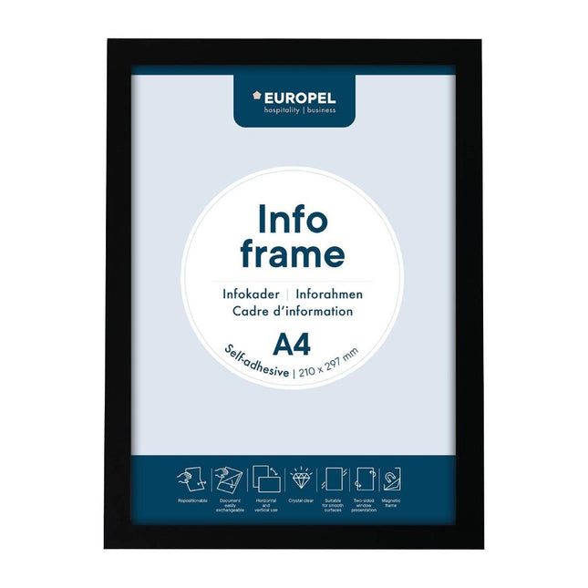 Self-Adhesive Info Frame Set 2 Pieces A4 Black | Europel