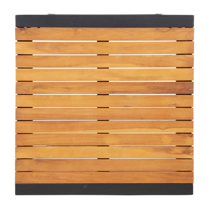 Square Bar Table 600mm Powder-Coated Steel and Acacia Wood | Bolero 10