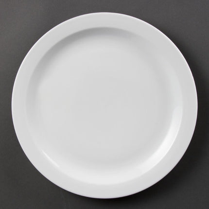 Whiteware Plates with Narrow Rim 28cm | Olympia | Set of 6