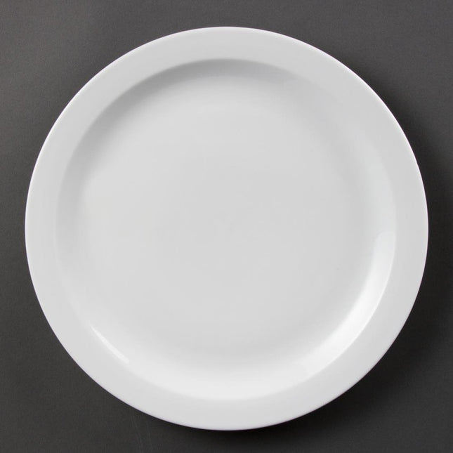 Whiteware Plates with Narrow Rim 28cm | Olympia | Set of 6