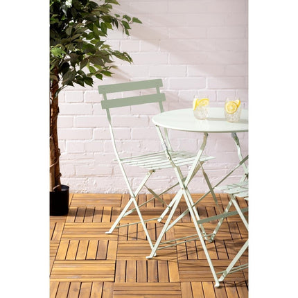 Steel Folding Chairs Light Green | Bolero (Set of 2) 7