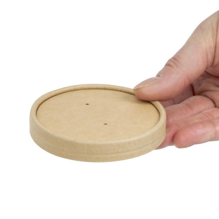 Microwave-Safe Kraft Soup Bowl Lids with Steam Vents | Colpac | Recyclable 5
