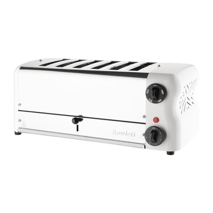 6-Slot White Toaster with Timer | Rowlett Esprit | Includes 2 Spare Elements & 2 Toast Holders 6