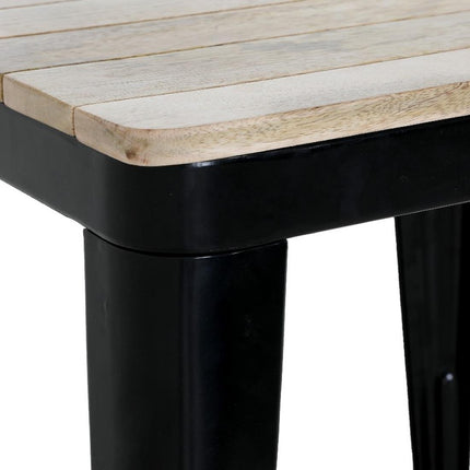 Bolero Bistro Dining Table with Mango Wood Slatted Top and Black Legs | 650mm 4