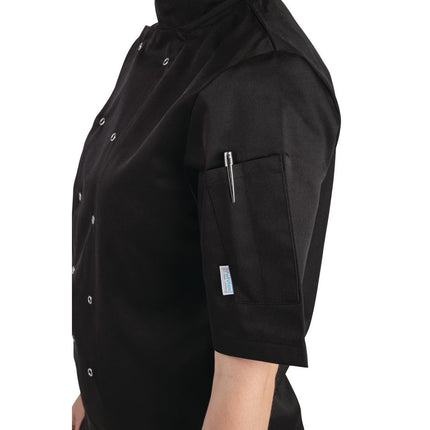 Whites Vegas Unisex Short Sleeve Chef Jacket Black S 4