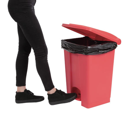 Hands-Free Red Pedal Bin 45L | Jantex 6