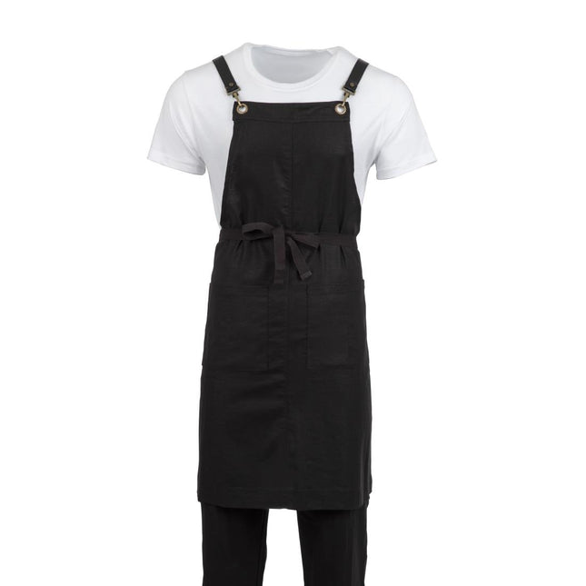 Linen Blend Apron Black | Southside