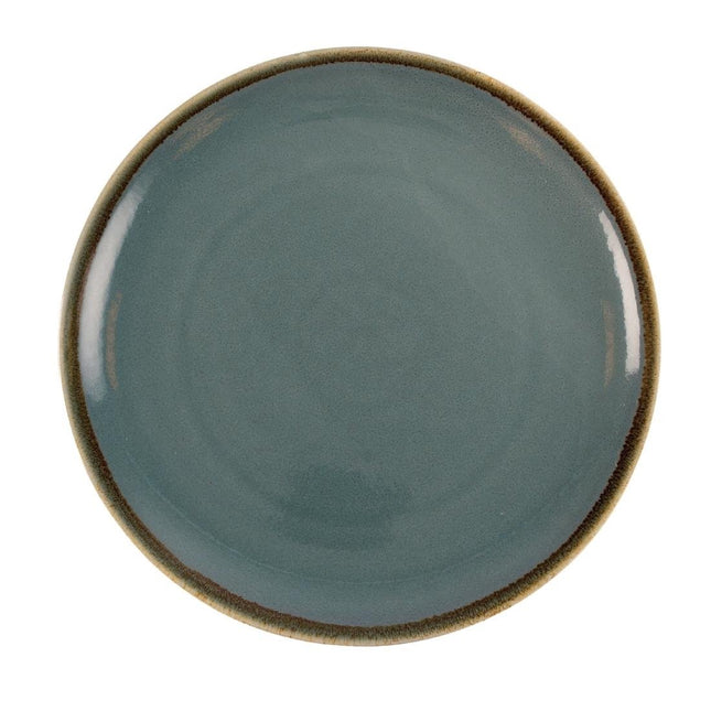 Ceramic Kiln Ocean Blue Round Plates 28cm | Olympia