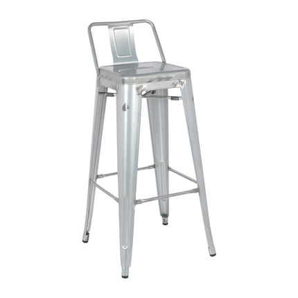 Bolero Bistro High Stool with Backrest | Steel Frame