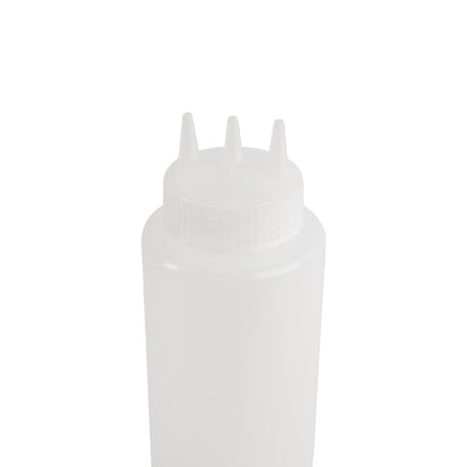 Squeeze Bottle with 3 Nozzles Transparent 1L | Vogue 3