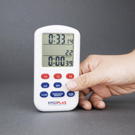 Triple Display Cooking Timer with Clock | Hygiplas 5