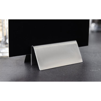 Triangular Stainless Steel Menu Card Holder | Olympia 3