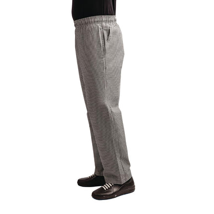 Unisex Teflon Coated Chef Trousers Black-White Check XS | Whites Easyfit 10