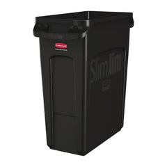 Slim Jim Industrial Ventilated Waste Bin 60L Black | Rubbermaid