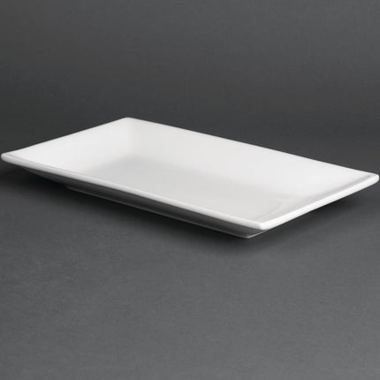 Rectangular Whiteware Serving Platters 25x15cm | Olympia | Set of 4