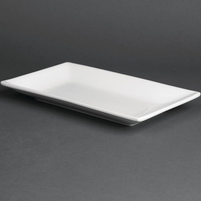 Rectangular Whiteware Serving Platters 25x15cm | Olympia | Set of 4
