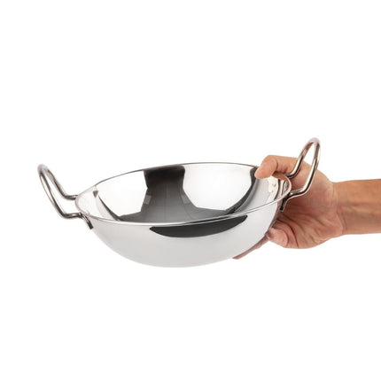 Stainless Steel Balti Serving Dish with Handles 23cm | Olympia 4