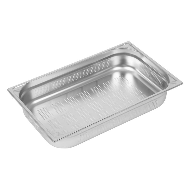 Perforated Stainless Steel GN 1/1 Pan | Vogue | 100 mm Depth