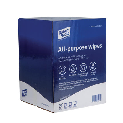 Blue Antibacterial Multipurpose Wipes on Roll 22x37cm | Jantex 4