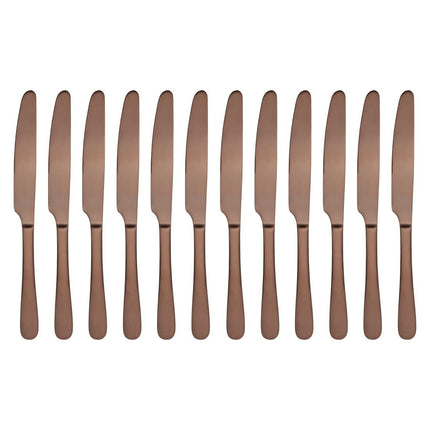 Copper Table Knives with Matte Finish | Olympia Cyprium | Set of 12 4