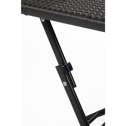 Square Foldable Poly Rattan Table Black 60cm | Bolero 6