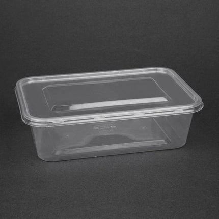 Recyclable Microwaveable Plastic Containers 65cl with Lids | Fiesta | 250 Pieces