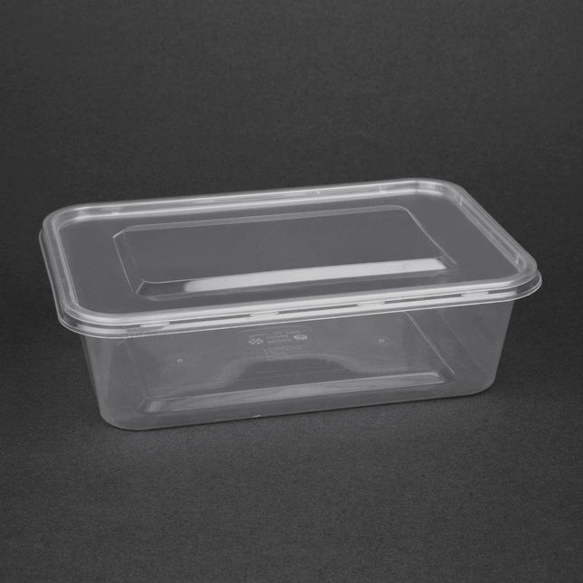 Recyclable Microwaveable Plastic Containers 65cl with Lids | Fiesta | 250 Pieces