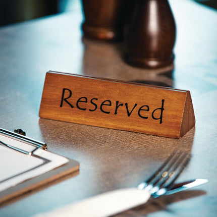 Acacia Wood Reserved Sign and Menu Holder 10-Pack | Olympia 3