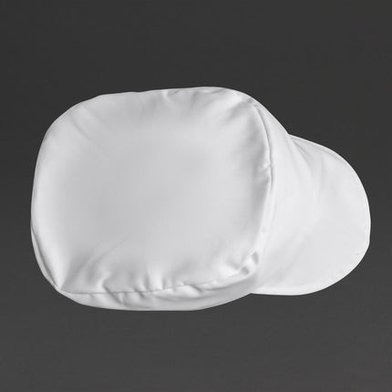White Bakers Cap | Polyester/Cotton Blend | Universal Size 9