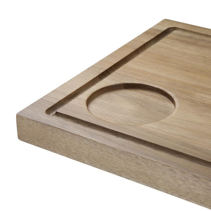 Large Acacia Wood Steak Board with Ramekin Slot | Olympia 5