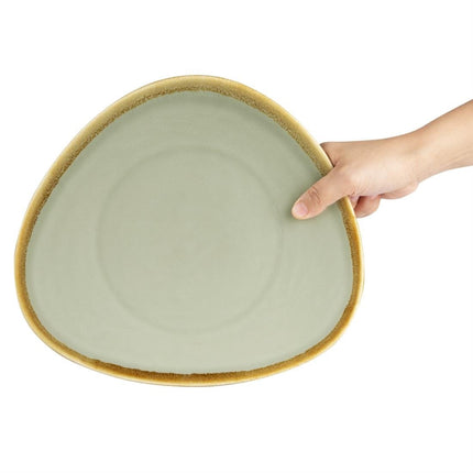 Triangular Plates 28cm Mos Green | Olympia Kiln Collection | Set of 4 4
